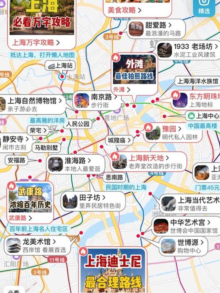 上海旅游地图,上海旅游路线