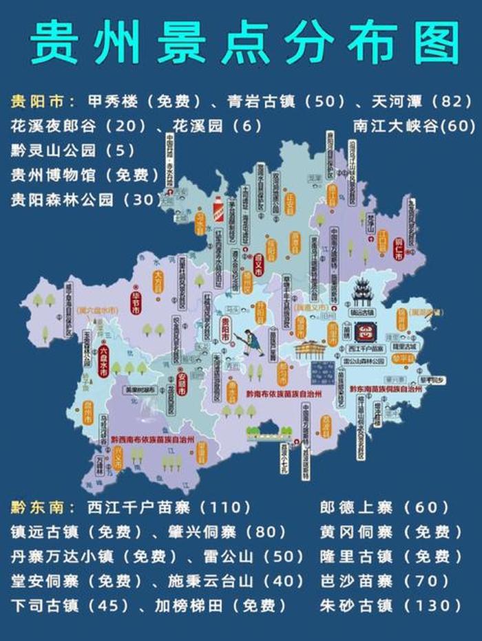 贵州旅游十大景点地图位置,贵州省旅游地图 景点