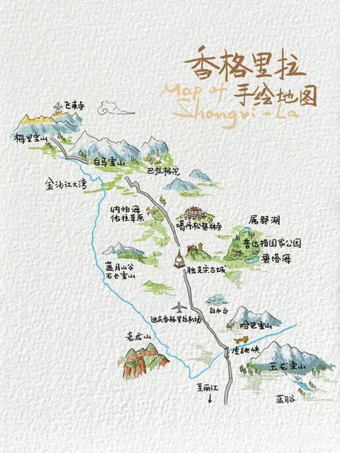 香格里拉旅游景点地图,四川旅游景点地图分布
